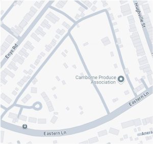 map of the enys road allotments area in Camborne